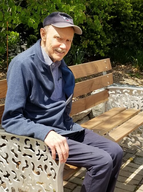 Co-Founder Jeff Kuesel on one of our benches